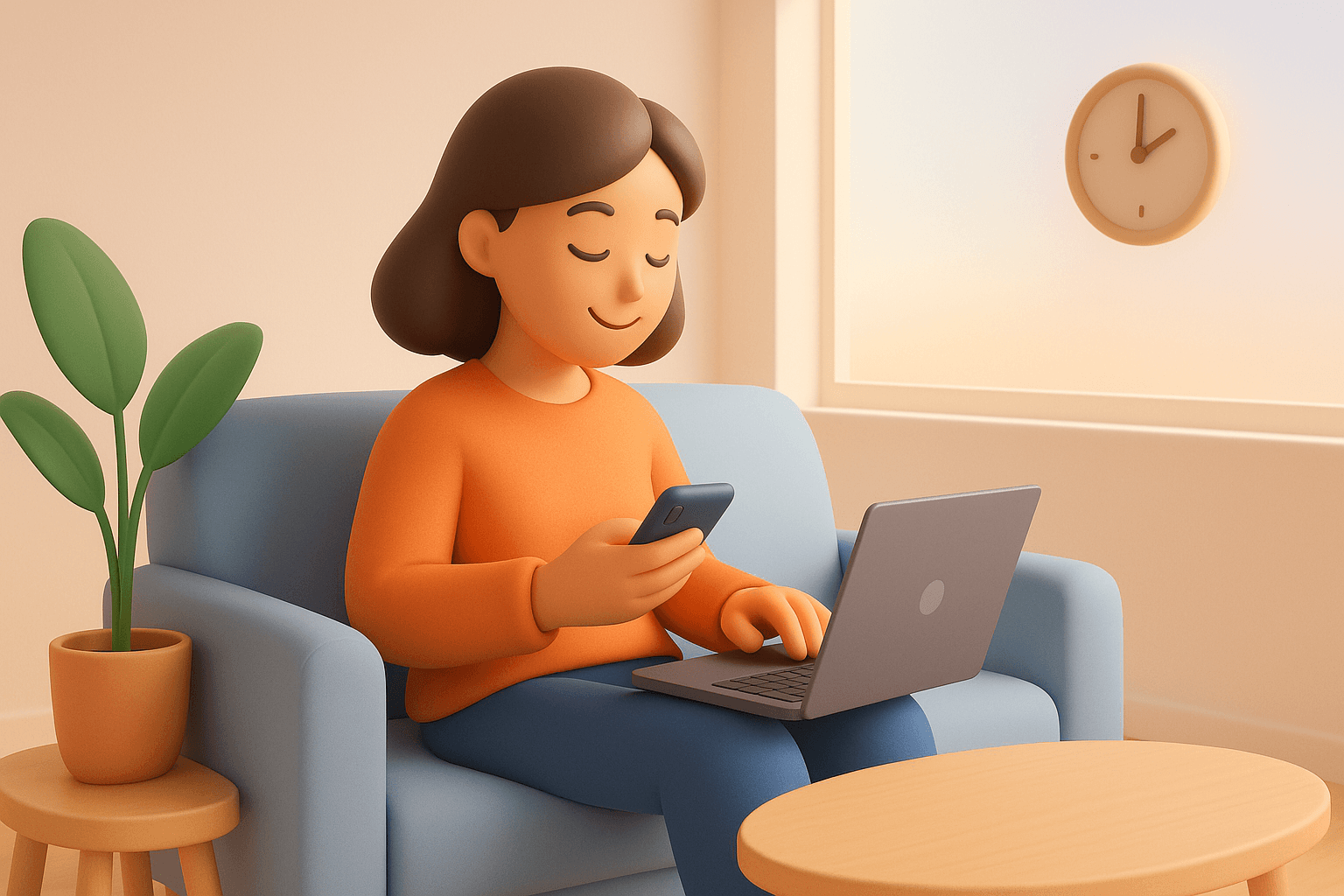 Illustration for TypeToTalk showing a calm communication experience